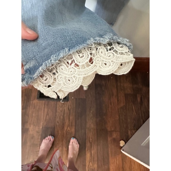 Lane Bryant High Rise Flex Magic Waistband Lace Hem Jeggings Light Wash 18 - Picture 4 of 10